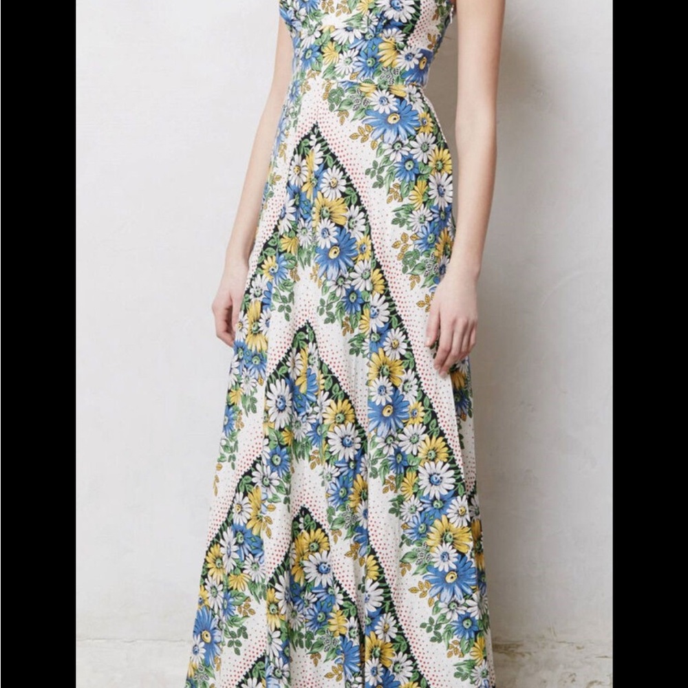 Anthropologie Soraya Blooms Floral Maxi Dress